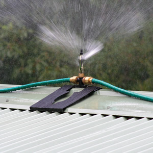roof mounted bushfire sprinkler action